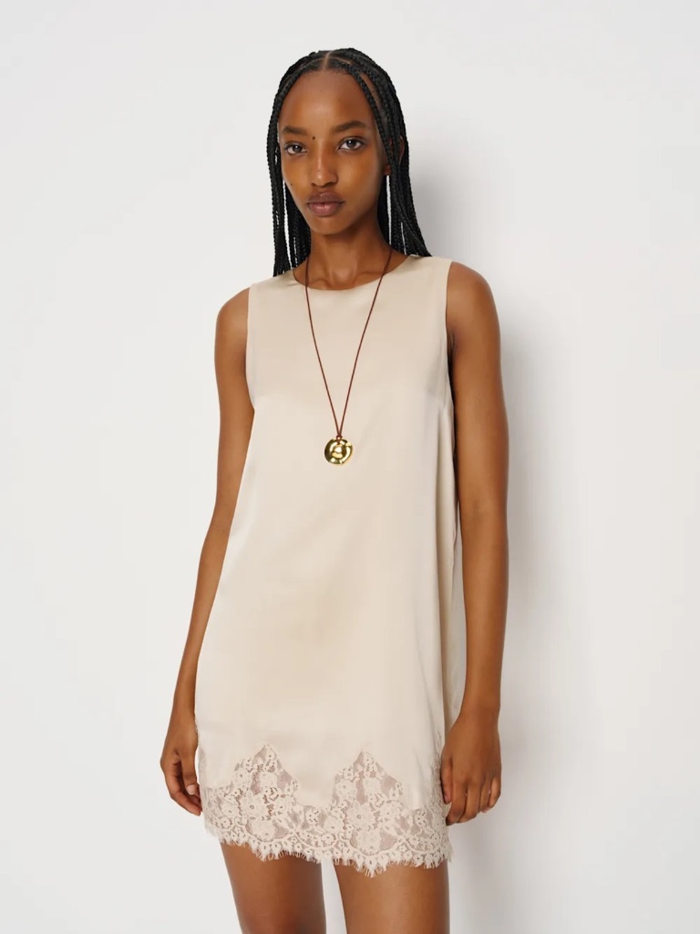Reformation jessalyn cream silk dress almond lace date night graduation NWT cute